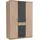 Drehtürenschrank Click 135 x 199 x 58 cm Grau/Beige