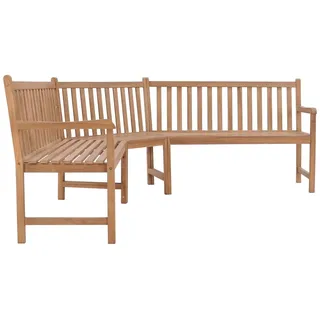 vidaXL Garten-Eckbank 185x185x90 cm Massivholz Teak - Braun