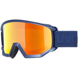 Uvex athletic CV - Skibrille für Damen und Herren - Filterkategorie 2 - beschlagfrei - navy matt/orange-green - one size