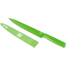 KUHN RIKON 23943 Messer Colori 1 Tranchiermesser Schinkenmesser grün 35 cm Edelstahl antihaftbeschichtet m. Klingenschutz