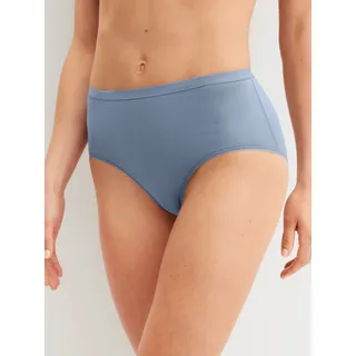 High-Waist-Slip CALIDA "Natural Comfort", Damen, Gr. XS (36/38), aura blau, Single Jersey, Obermaterial: 92% Baumwolle, 8% Elasthan, normal, Unterhosen High-Waist-Slip, elastische, Single Jersey Qualität, Cotton-Mix, weich, pillingarm