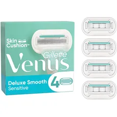 Bild Venus Smooth Sensitive Rasierklingen Damen, 4 Ersatzklingen für Damenrasierer mit 5-fach Klinge, für eine länger anhaltende, glatte Rasur