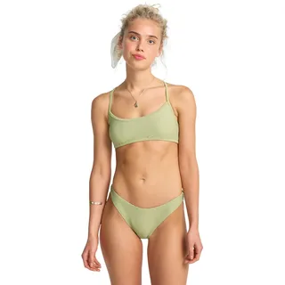 Bade-Shirt BILLABONG "Tanlines Lace Up", Damen, Gr. L, Cup B, grün (avocado), Obermaterial: 91% Polyester, 9% Elasthan., Bikini-Oberteile Bade-Shirt
