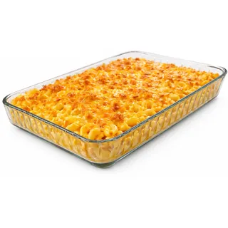 ums Glas-Backformen – 40,6 x 27,9 cm – 4 Quart Koch- und Servierpfanne, rechteckiges Backblech, Borosilikatglas-Kochpfannen für Ofen, Auflaufform, hitzebeständiges Glasofengeschirr