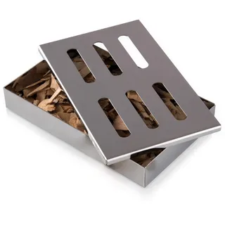 Blumtal Räucherbox - Edelstahl Smokerbox rostfrei - Räucherzubehör für Fleisch, Fisch & Gemüse - Smoker Zubehör zum Räuchern mithilfe von Räucherchips