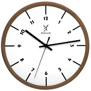 Holzwerk Germany Holzwerk NÜRNBERG 32 cm Quarz Wanduhr braun/weiß