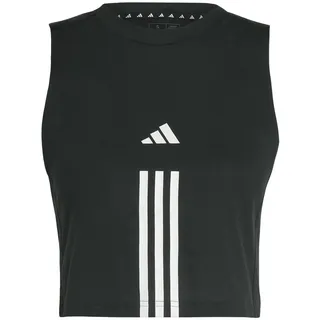 adidas Damen Train Essentials Train Cotton 3-Stripes Crop Tank Top, Black/White, XXL