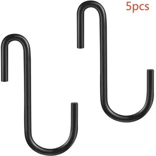 Schwerkraft-ankernde Haken mit dicker PVC-Beschichtung, große S-Haken mit Grip und 7mm Stärke, für Pflanzenanker, Käfige, Vogeltränken - Schwarz