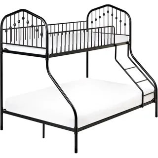 Beliani Hochbett Chamonix 140 x 200 cm Metall schwarz