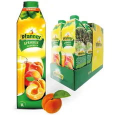 Pfanner Aprikose Nektar (8 x 1 l) – mind. 40 % Fruchtgehalt - Fruchtgetränk im Vorratspack