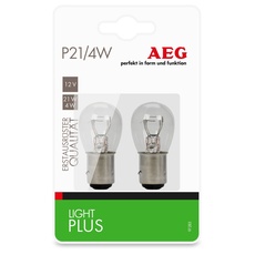 AEG Automotive 97283 Glühlampe Light Plus P21/4W, 12 V, 2er Set