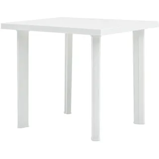 Gartentisch Outdoor MöBel Garten Tisch Balkontisch Wetterfest Terrassentisch Weiß 80 x 75 x 72 cm Kunststoff - Weiß