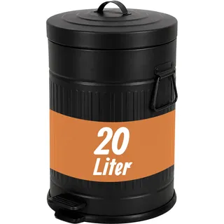 Relaxdays Mülleimer 20 l Schwarz