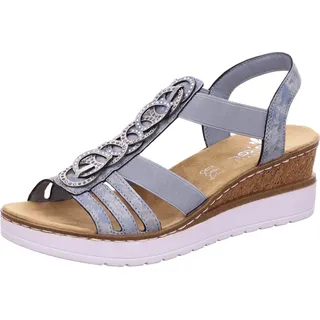 Rieker Damen Sandaletten V38H8, Frauen Sandalen,Sommersandalen,bequem,Sommerschuhe,Freizeitschuhe,offene,Schuhe,Strandschuhe,blau (12),42 EU / 8 UK