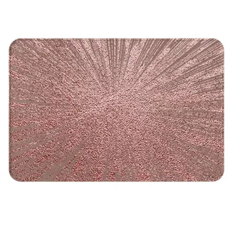 AUBKFELD Fußmatte aus Flanell, rutschfest, für Hauseingänge und haustierfreundliche Räume, 60 x 40 cm, Roségold / Rosa
