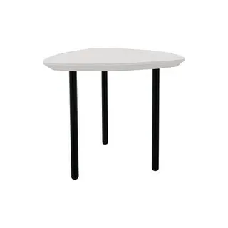 fm TRESTA Beistelltisch dreieckig abgerundet MDF-Platte weiß 55,0 x 51,0 x 46,0 cm, 1 St.