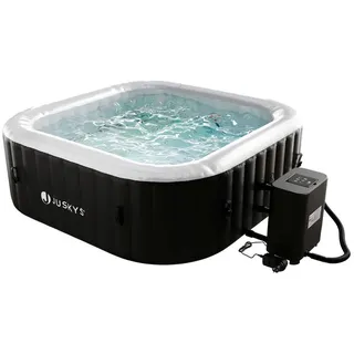 Juskys Whirlpool SpaLuxe 185 x 185 x 65 cm Schwarz/Weiß