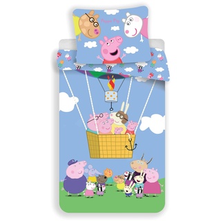 Peppa Pig Bettwäsche Ballon 140 x 200 cm mit Reißverschluss