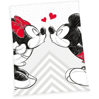 Herding Disney's Mickey & Minnie Microfaserflauschdecke, 150x200 cm,