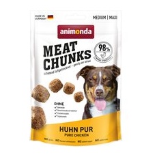 4x80g Medium/Maxi Meat Chunks Animonda Snackuri câini - Pui pur