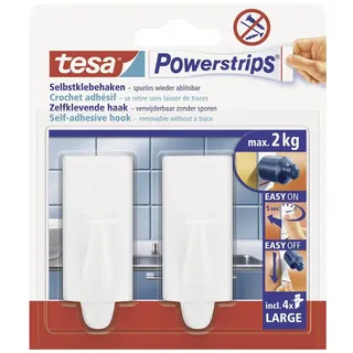 Tesa POWERSTRIPS® Klebehaken Large Trend Weiß Inhalt: 2St.