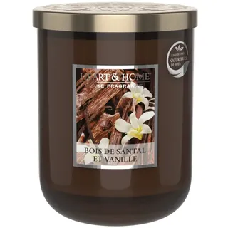Kerze, groß, 340 g, Sandelholz und Vanille Heart & Home