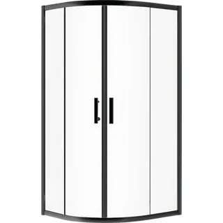 Badland HELA Viertelkreis-Duschkabine mit Schiebetür 80 x 190 cm Schwarz/Transparent Glas