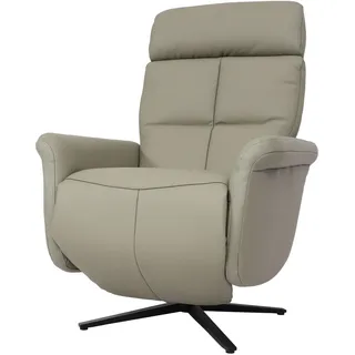 Mendler Relaxsessel HWC-L10 Leder 76 x 110 x 76 cm Grau drehbar mit Liegefunktion