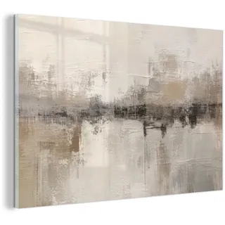 MuchoWow Acrylglasbild Moderne Kunst - Abstrakt - Beige Wandbild Schlafzimmer 120x80 cm , Glas , Rechteckig , 120x80 cm , Bilder & Rahmen, Bilder, Acrylglasbilder