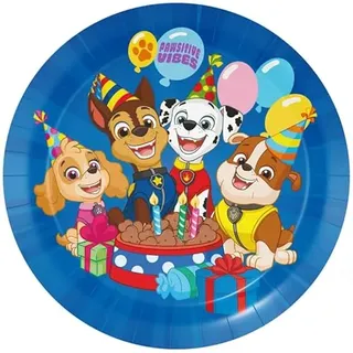 BeenSmile, Pappteller Paw Patrol, 8 Einwegteller 23 cm für Kindergeburtstag, robuste Partyteller mit Design für Kuchen und Snacks, Paw Patrol Geburtstag Deko, ideal für Motto-Partys