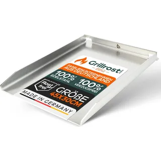 Edelstahl Grillplatte | Plancha 45x30cm - passend für Napoleon Rogue (mit Heckbrenner) | 4mm Massiv
