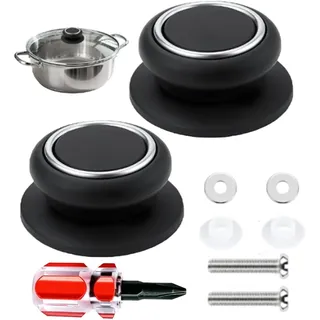 TBXNVG 2 Stück Topfdeckelgriff, Topfdeckel Griff, Topfgriffe Ersatz Knopf, Topfgriff mit Schrauben