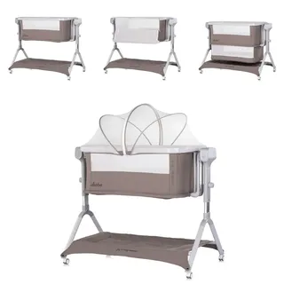 Chipolino Beistellbett Electra Schaukelfunktion Musik Korb Moskitonetz Matratze hellbraun - Braun