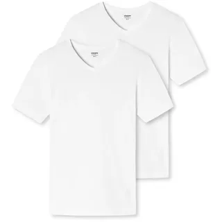 SCHIESSER UNCOVER by SCHIESSER Herren T-Shirt 2er Pack - V-Ausschnitt, Weiß XL