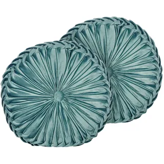 Beliani Udala Dekokissen 40 x 40 cm Blaugrün