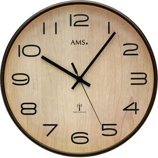 AMS Funkuhr 32 cm 01-5502 grau/bronze