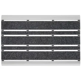 PANA® Aluminium Türmatte (39x60cm) • Fußmatte Außen • Schmutzfangmatte • Fussabtreter mit Nadelfilzeinlagen für den Außenbereich • Floor mat • Farbe: Grau (Filz)