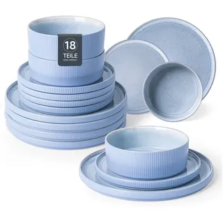 OTTO home Loik Geschirr-Set 18-tlg. blau