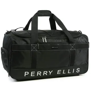 Perry Ellis Herren Reisetasche Weekender mit Schuhfach, Schwarz (Schwarz) - PE-SD-A222