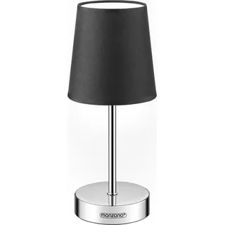 MONZANA® Nachttischlampe 32cm Stoffschirm E14 Grau Taupe Anthrazit Weiß Wohnzimmer Schlafzimmer Lampe Leuchte Tischlampe Nachttischleuchte Tischleuchte - Grau