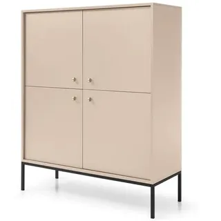 moeblo Möblo Kommode Beige, Schwarz, Holzwerkstoff, 104x125x39 cm, Wohnzimmer, Kommoden & Sideboards, Highboards