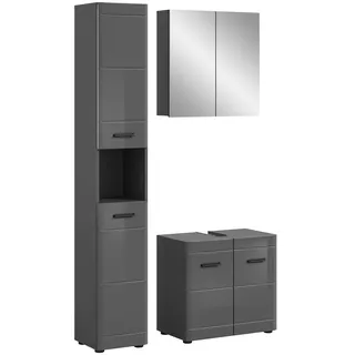 xonox.home Badkombination 105 cm x 190 cm x 34 cm Grau-Grau