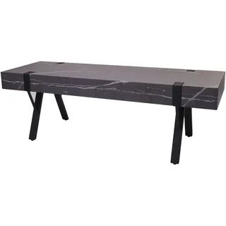 Mendler TV-Rack HWC-L54, Fernsehtisch Lowboard TV-Tisch, Metall 42x120x40cm Marmor-Optik grau