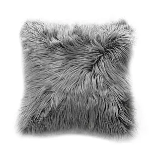 Teppich Wölkchen Lammfell Kunst-Fell Zierkissen mit Füllung | Hochflor Deko Schaffell Sitzkissen | Als Flauschige Stuhlauflage für Schlafzimmer, Wohnzimmer oder Kinderzimmer - Braun - 43x43cm Kissen