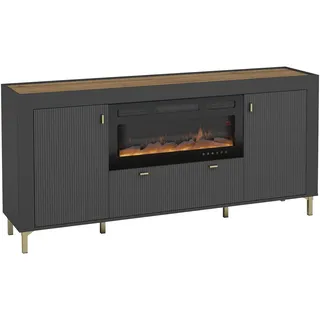 Mirjan24 Mossa 177 x 84 x 40 cm Schwarz / Eiche