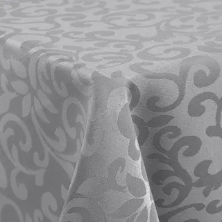Polyester Tafelkleed Rechthoekig 140x240cm Jacquard-Design, Wasbar, Grißes Tafellinnen-Set