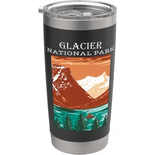 Saint Mary Lake Glacier National Park Montana Camping Wandern Doppelwandiger Edelstahl-Thermobecher