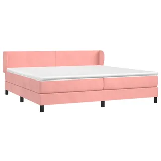 vidaXL Boxspringbett mit Matratze Rosa 200x200 cm Samt - Rosa