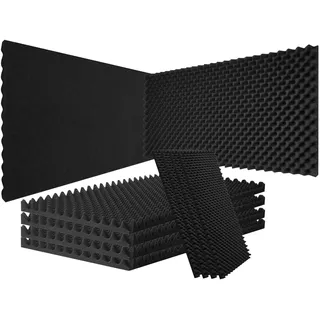 VEVOR Akustikschaumstoffplatten, 2er-Set, 1200 x 600 x 50 mm, schalldichte Wandpaneele im Eierform-Design, Akustikplatten, Akustikschaumstoff-Matten für Studiowände und -decken, schwarz
