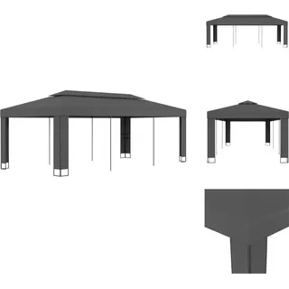 vidaXL Pavillon mit Doppeldach 3 x 6 m Anthrazit - Pavillons & Partyzelte - Grau